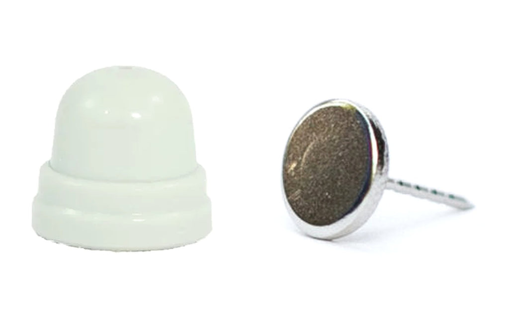 Magnetic bubble backer and metal flat head pin side by side