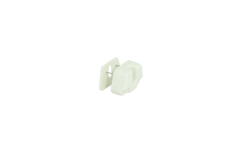 Blisterpack Tag White - Sensormatic Compatible 58KHz, side view showing pins joining backing plate and tag body