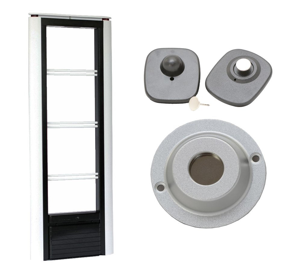 Self-Install Clothing Store Package (3-Foot Door), pedestal, hard tags and magnetic detacher