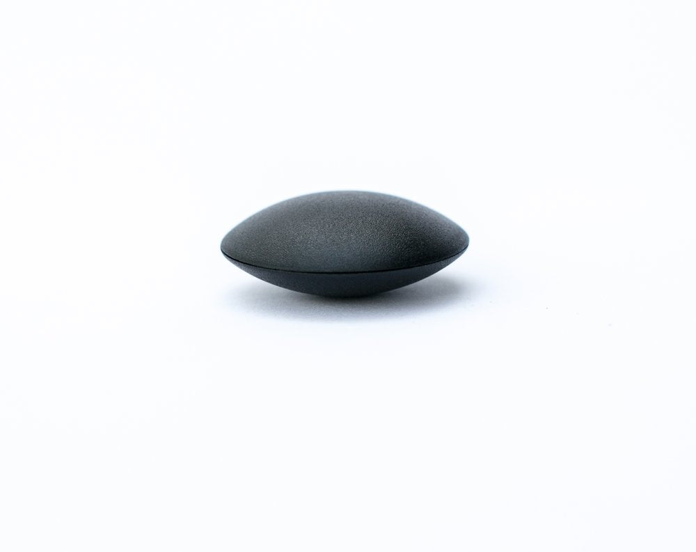 Clam Tag Black (New) - Checkpoint Compatible 8.2MHz, side profile showing domed clamshell