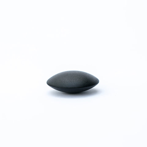 Clam Tag Black (New) - Sensormatic Compatible 58KHz, side profile showing lens shaped clamshell
