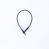 8" Black Loop Lanyard (New), coiled with both loop ends at bottom