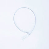 8" White Loop Lanyard (New), coiled with loop ends at bottom
