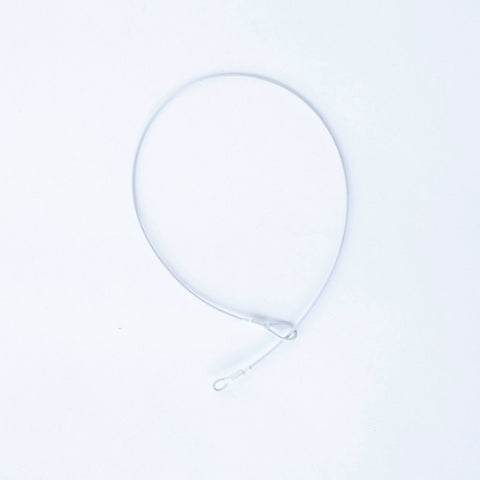 8" White Loop Lanyard (New), coiled with loop ends at bottom