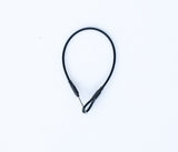 8" Black Pin Lanyard (New), coiled into a loop, pin end visible