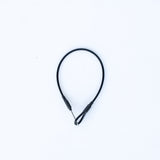 15" Black Pin Lanyard (New), coiled into a loop, pin end visible
