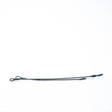 8" Black Pin Lanyard (New), side profile laid flat showing loop and pin ends