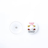Circle Ink Tag White (New) - Sensormatic Compatible 58KHz, tag body and clear pin dome shown side by side