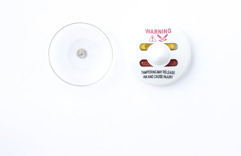 Circle Ink Tag White (New) - No Frequency, tag and clear backer disc shown side by side