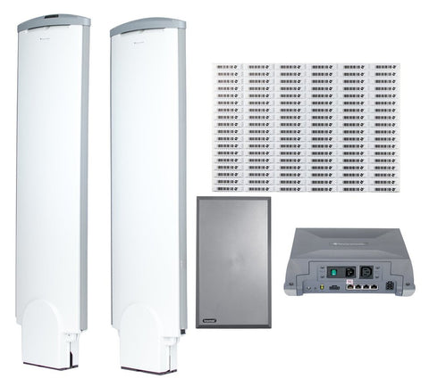 Dispensary Security Tag System Package with Installation, pedestal pair, security labels, deactivator pad and controller