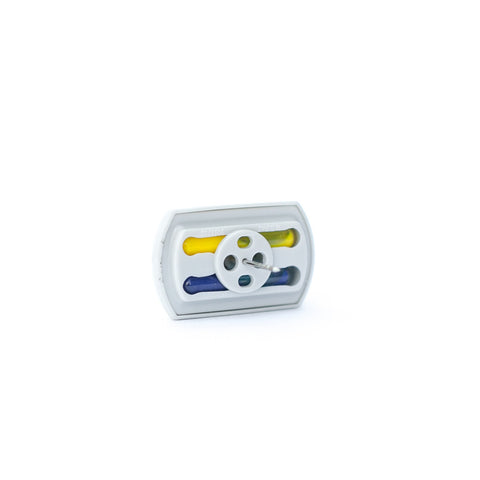 Universal Ink Pin Gray (New), front view showing yellow and blue ink vials