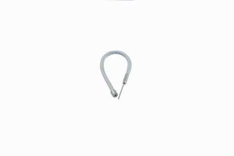 3" Clear Pin Lanyard with Non Sharp Point, coiled, blunt pin end visible