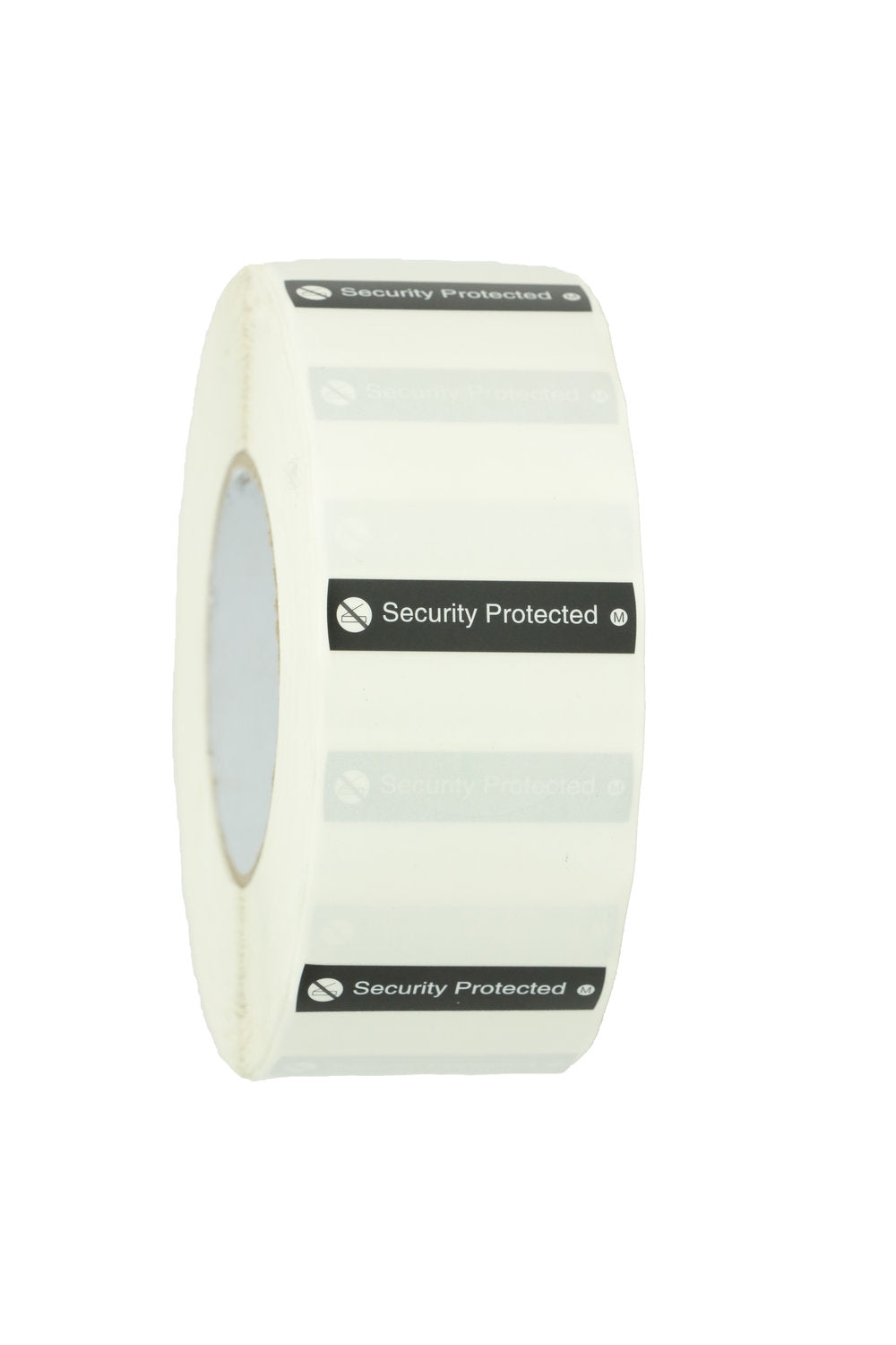 Security Protected Labels - No Frequency, roll with printed black Security Protected bars