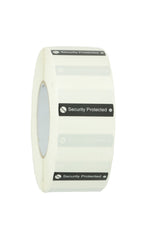Security Protected Labels - No Frequency, roll with printed black Security Protected bars
