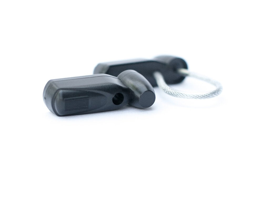 Mini Stylus Tag with Lanyard Black (New) - Sensormatic Compatible 58KHz, pair with steel cable lanyard