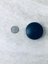 Clam Tag Black (New) - Sensormatic Compatible 58KHz, shown next to a quarter for scale