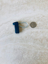 Mini Stylus Tags with Lanyards Black (New) - Checkpoint Compatible 8.2MHz, looped, quarter for scale