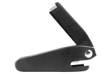 Pinless Raptor Tag Black - Checkpoint Compatible 8.2MHz, side view showing open clamp jaw